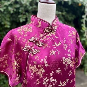 Elegant Floral Cheongsam Top/Tunic